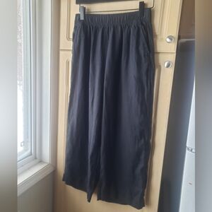 TAHARI 100% Linen Black Wide-Leg Pants